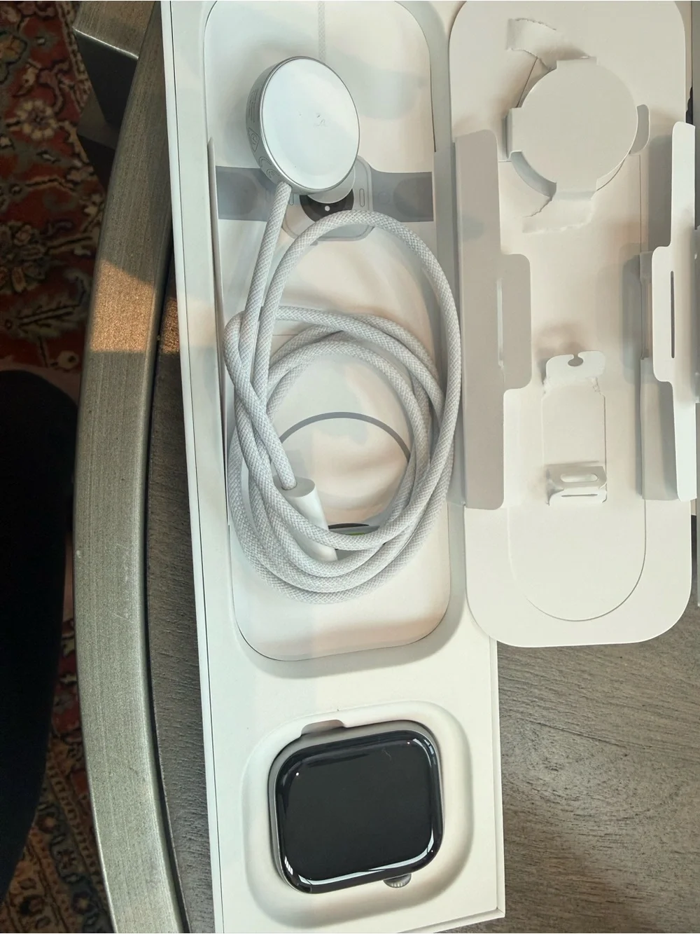 Apple Watch series 11- Blue Braided Solo Loop Smartwatch & charger